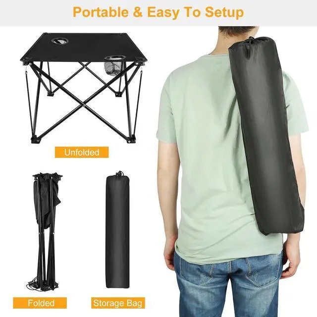 Alt view image 2 of 7 - Camping Table Collapsible Table Ultralight Compact Beach/Picnic/BBQ Adjustable