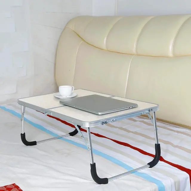 Alt view image 5 of 7 - Aluminum Portable Folding Table Fold-in-Half Sofa Bed Desk Picnic Camping Table