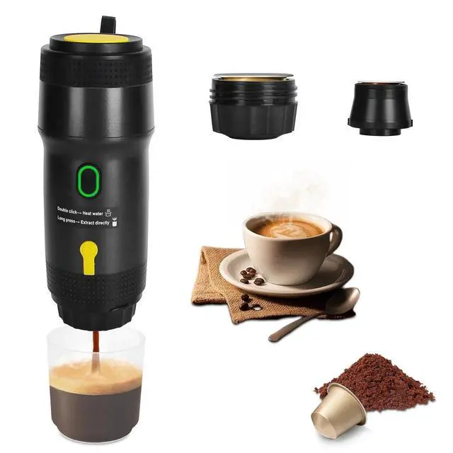 Alt view image 3 of 7 - Portable Electric Espresso Machine Cordless Coffee Maker Self-Heating Car