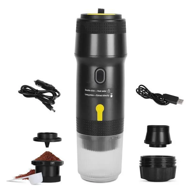 Alt view image 2 of 7 - Portable Electric Espresso Machine Cordless Coffee Maker Self-Heating Car