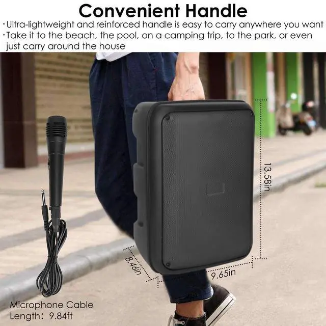 Alt view image 5 of 7 - Portable Big Speakers with Light, Wireless with Remote Control Subwoofer