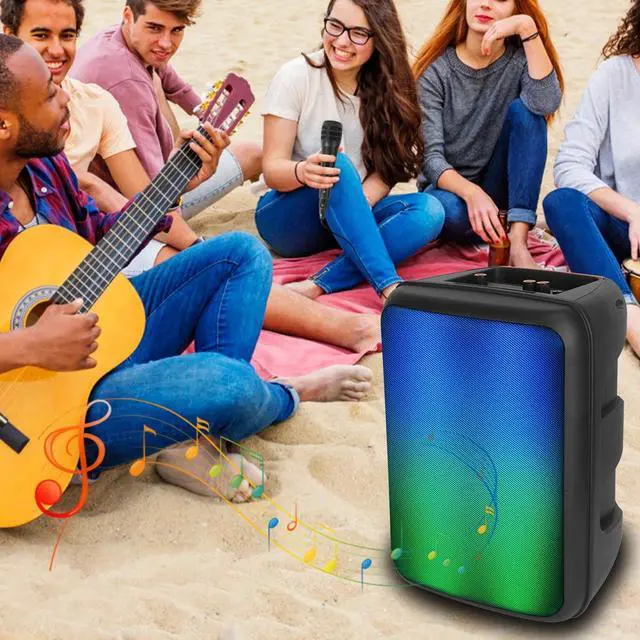 Alt view image 4 of 7 - Portable Big Speakers with Light, Wireless with Remote Control Subwoofer