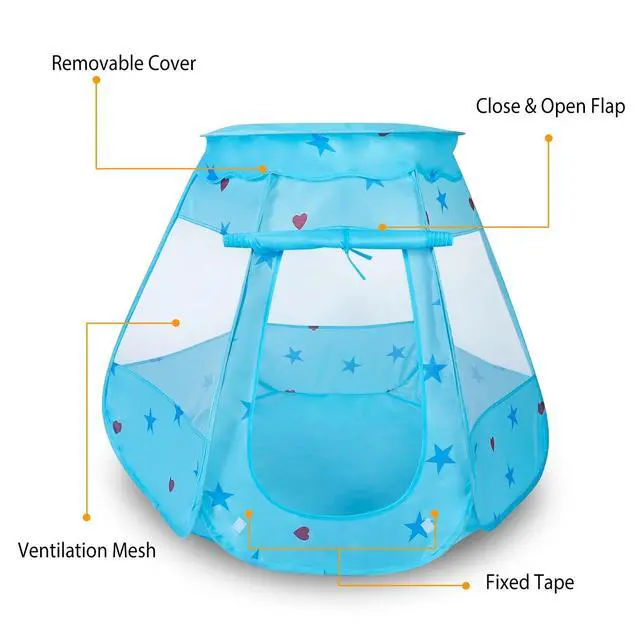 Alt view image 5 of 7 - Kids Pop Up Game Tent Featuring Prince Princess Design Spacious Indoor Outdoor