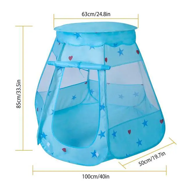 Alt view image 4 of 7 - Kids Pop Up Game Tent Featuring Prince Princess Design Spacious Indoor Outdoor