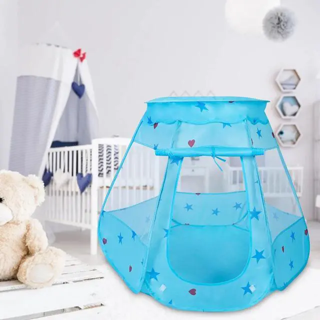 Alt view image 3 of 7 - Kids Pop Up Game Tent Featuring Prince Princess Design Spacious Indoor Outdoor