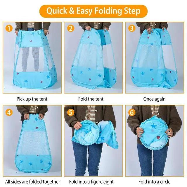 Alt view image 7 of 7 - Kids Pop Up Game Tent Featuring Prince Princess Design Spacious Indoor Outdoor