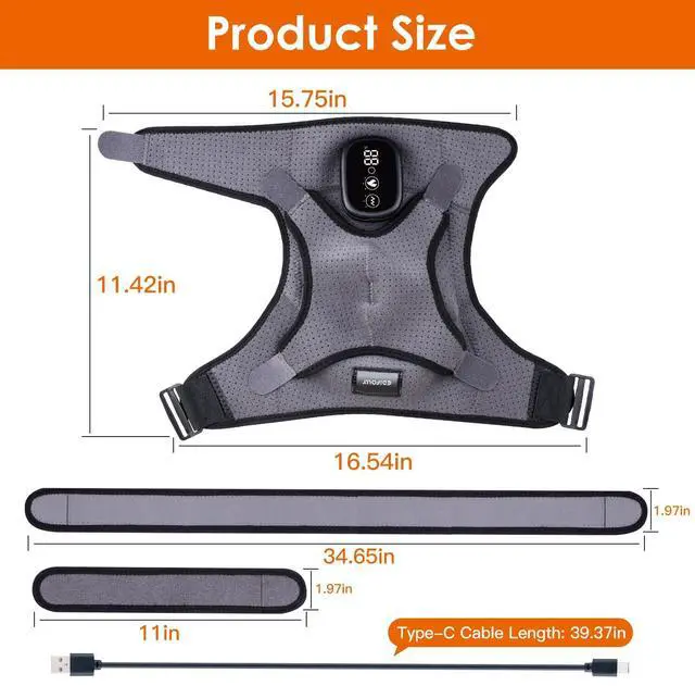 Alt view image 5 of 7 - Electric Shoulder Massager Heated Shoulder Brace with Vibration for Pain Relief