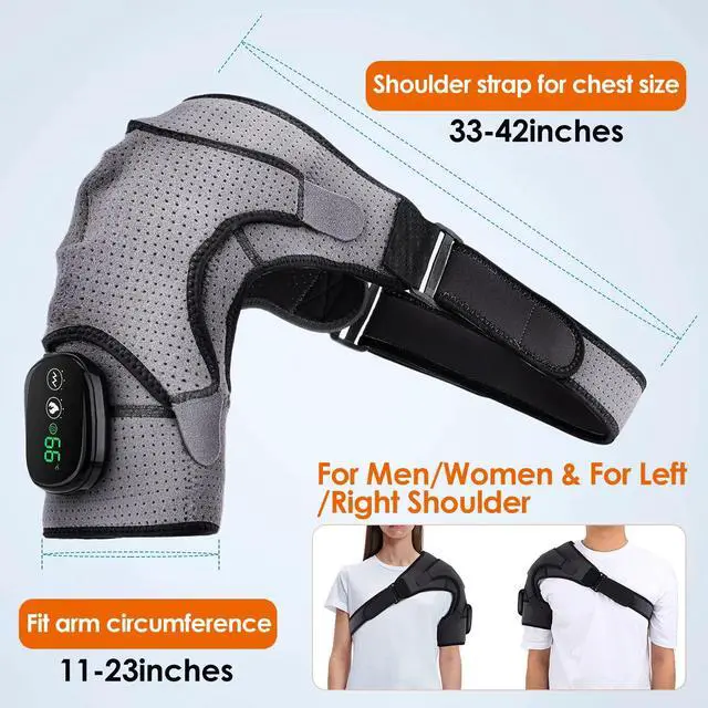 Alt view image 3 of 7 - Electric Shoulder Massager Heated Shoulder Brace with Vibration for Pain Relief