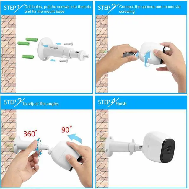 Alt view image 6 of 7 - 3Pcs Security Wall Mount Holder Adjustable for Arlo or Pro Camera Indoor Outdoor