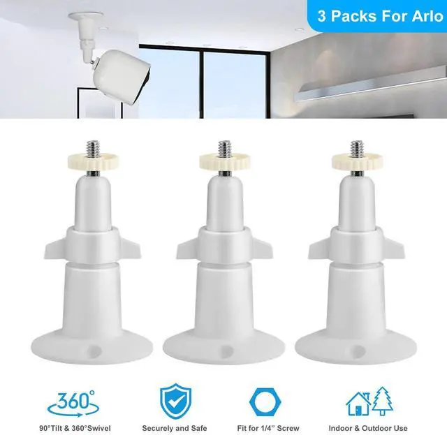 Main image of 3Pcs Security Wall Mount Holder Adjustable for Arlo or Pro Camera Indoor Outdoor