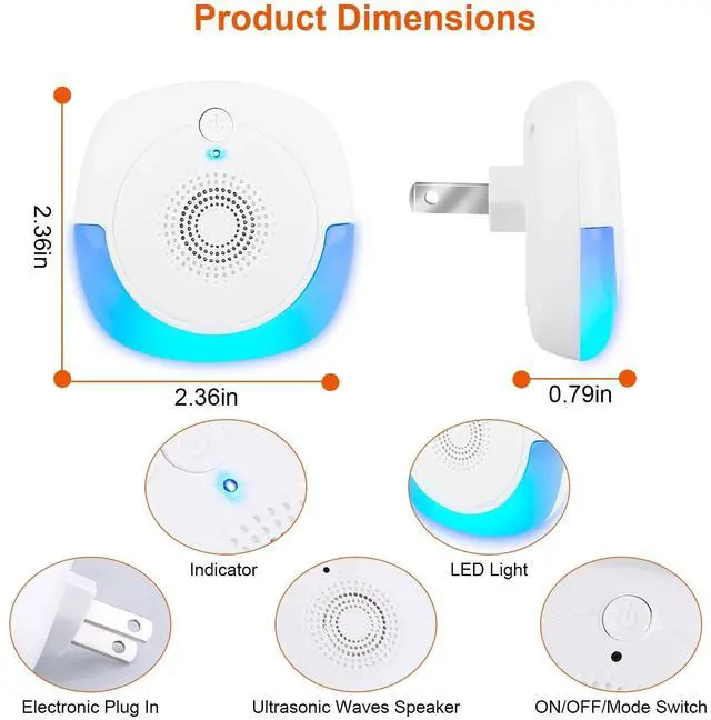 Alt view image 6 of 7 - Ultrasonic Pest Insect Electronic Plug-In Mice Rat Cockroach Bug