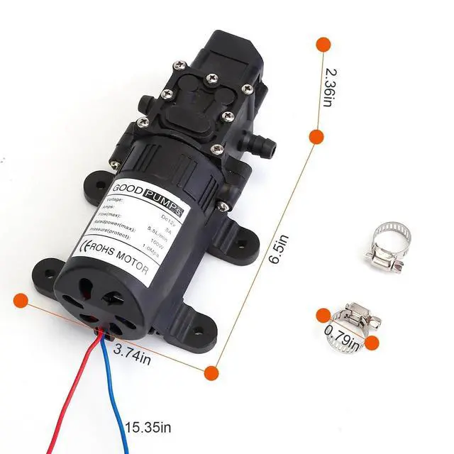 Alt view image 7 of 7 - 12V High Pressure Water Pump 123PSI Self Priming Sprayer Diaphragm Auto Switch