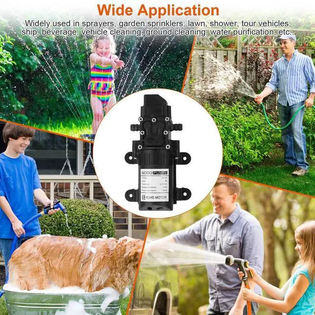 Alt view image 6 of 7 - 12V High Pressure Water Pump 123PSI Self Priming Sprayer Diaphragm Auto Switch