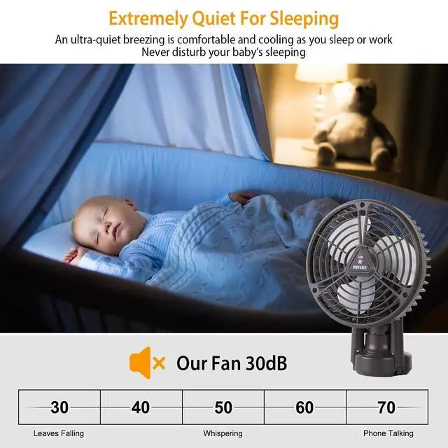 Alt view image 7 of 7 - 10400mah Camping Fan with LED Light Rechargeable Tripod Tent Hanging Fan 3 Modes