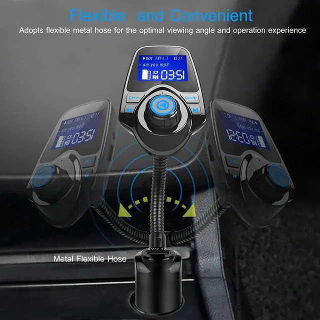 Alt view image 5 of 7 - Wireless Car Kit FM Transmitter Wireless Radio Adapter USB Charger for Phone US