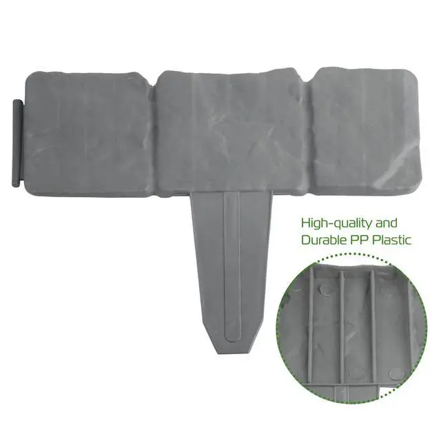 Alt view image 7 of 7 - 20pcs Stone Effect Plastic Garden Edging Fence Lawn Border for Flower Beds&Yard