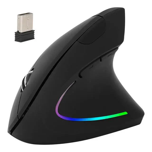 Alt view image 3 of 7 - Vertical Wireless Mouse Rechargeable 2.4G USB Optical 800/1200/1600 Levels