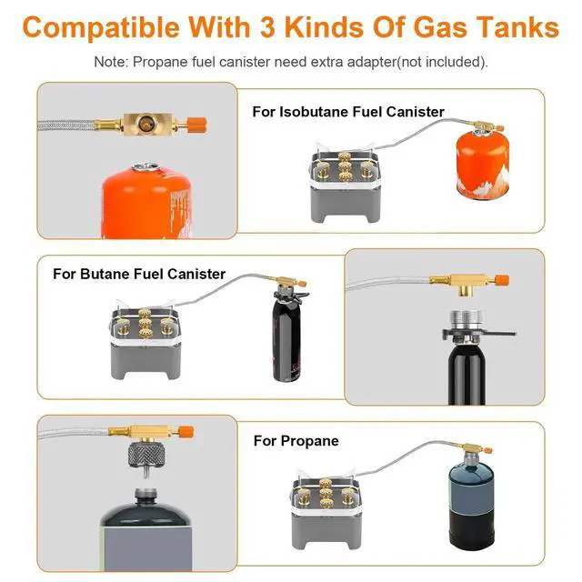 Alt view image 6 of 7 - 12000W Portable Camping Stove With Cassette Adapter Windproof Outdoor