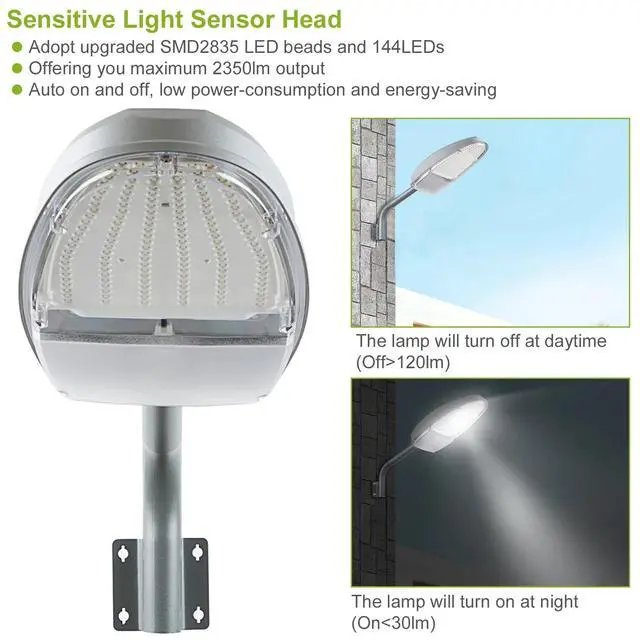 Alt view image 3 of 7 - Wall Pack LED Lights 144 LEDs w/ Photocell Sensor Outdoor Street Lamp for Garden