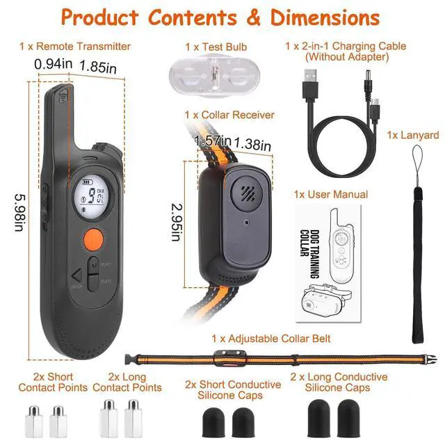 Alt view image 7 of 7 - 3-Channel Dog Training Collar 984ft Range Beep Vibration for Pet Training