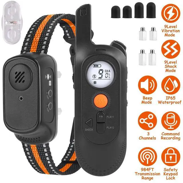 Main image of 3-Channel Dog Training Collar 984ft Range Beep Vibration for Pet Training