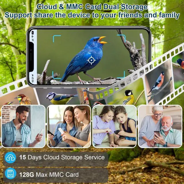 Alt view image 5 of 7 - Smart Bird Feeder w/ Solar Powered Camera 1080P HD AI Identify PIR Motion