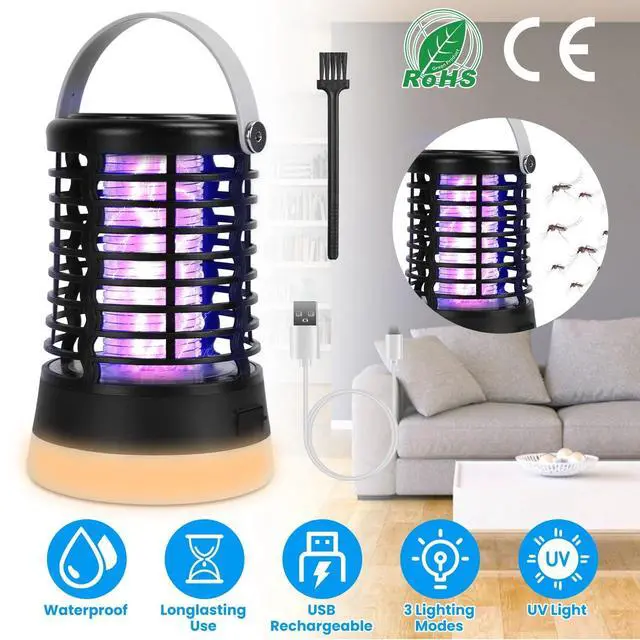Alt view image 7 of 7 - Mosquito Zapper Lamp Indoor/Outdoor Bug Zapper Rechargeable 3 Light Modes
