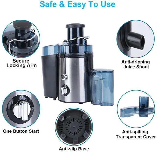 Alt view image 2 of 7 - 54Oz 1000W Electric Juicer Fruit Veg Blender High Juice Extractor Citrus Machine
