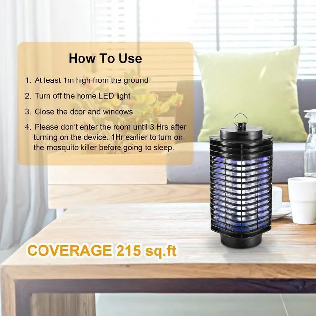 Alt view image 5 of 7 - Electric Mosquito Zapper UV LED Fly Bug Trap Killer Lamp for Home Indoor Outdoor
