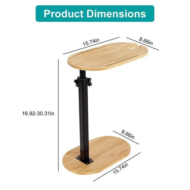 Alt view image 7 of 7 - Bamboo Bathtub Tray Table w/ Adjustable Height Bathtub Side for Luxury Bath Home