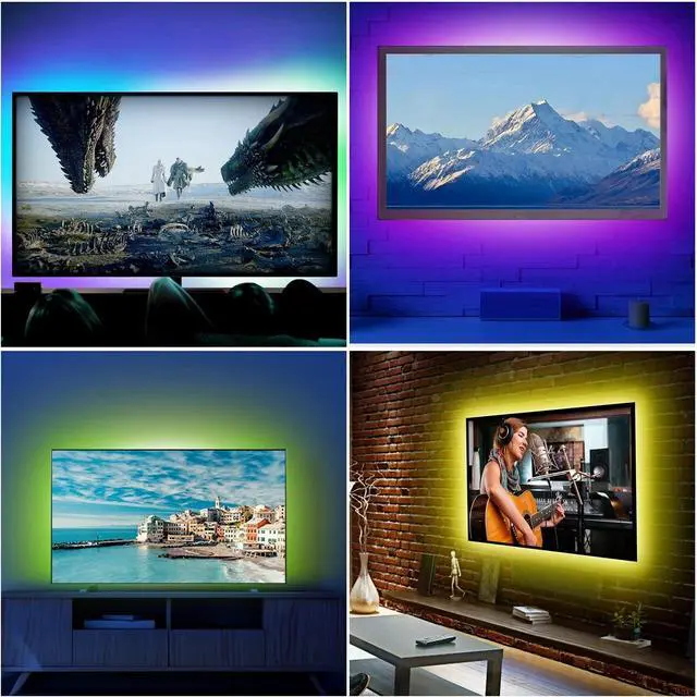 Alt view image 2 of 7 - 4 x 50CM TV LED Backlight USB 5050 RGB LED Strip Light Remote Kit For 40-60in TV