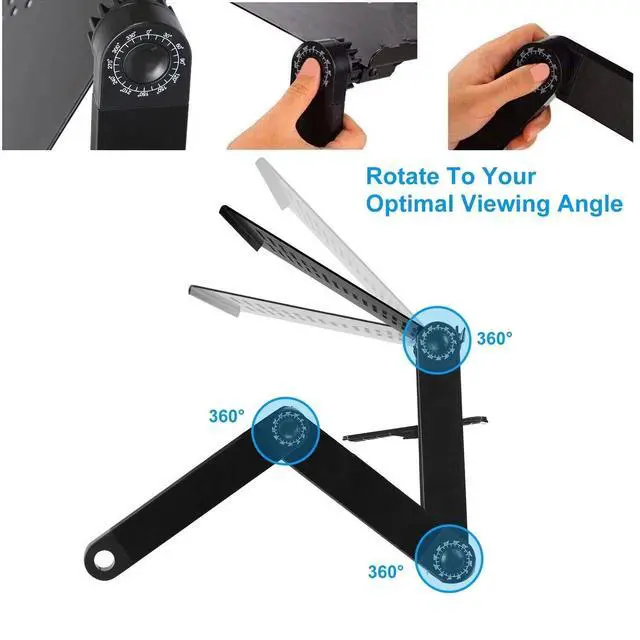 Alt view image 3 of 7 - Portable Notebook Laptop Desk Table Lap Stand Heavy Duty Bed Tray Mouse Board
