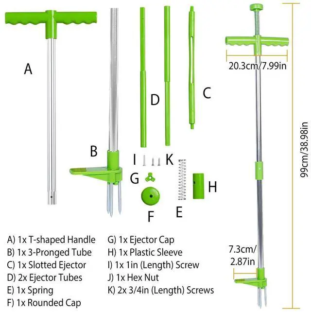 Alt view image 7 of 7 - 3 Claws Weed Puller Weeder Twister Stand Up Garden Lawn Grass Root Remover Tool