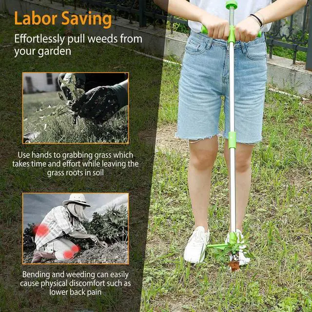 Alt view image 4 of 7 - 3 Claws Weed Puller Weeder Twister Stand Up Garden Lawn Grass Root Remover Tool