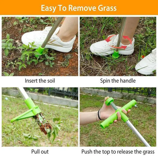 Alt view image 5 of 7 - 3 Claws Weed Puller Weeder Twister Stand Up Garden Lawn Grass Root Remover Tool
