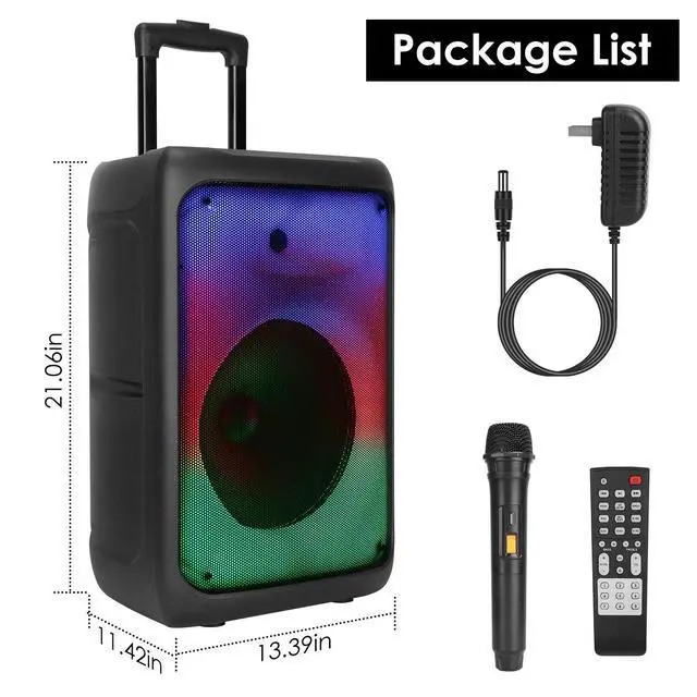 Alt view image 6 of 7 - 20" Portable Wireless 4.0 Speaker Sub woofer Heavy Bass Sound Party System w/ RC