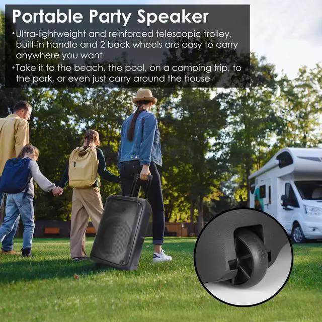 Alt view image 5 of 7 - 20" Portable Wireless 4.0 Speaker Sub woofer Heavy Bass Sound Party System w/ RC