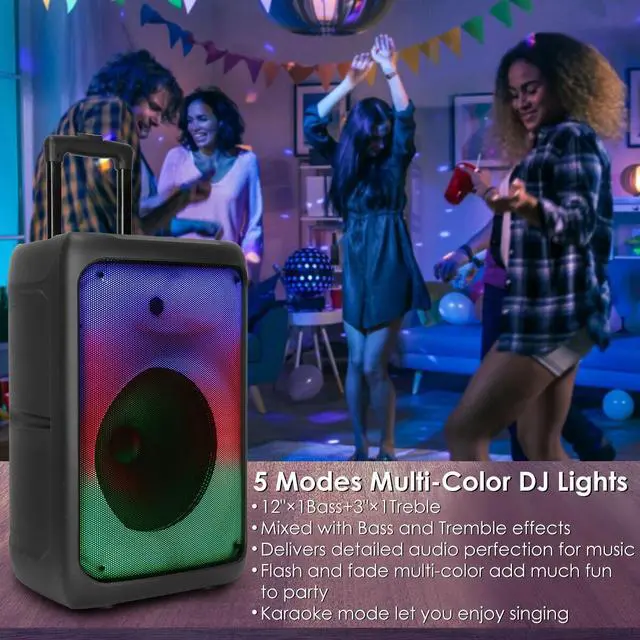 Alt view image 3 of 7 - 20" Portable Wireless 4.0 Speaker Sub woofer Heavy Bass Sound Party System w/ RC