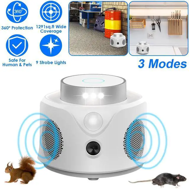 Main image of 360° Ultrasonic Mice Repellent Indoor for House Squirrel