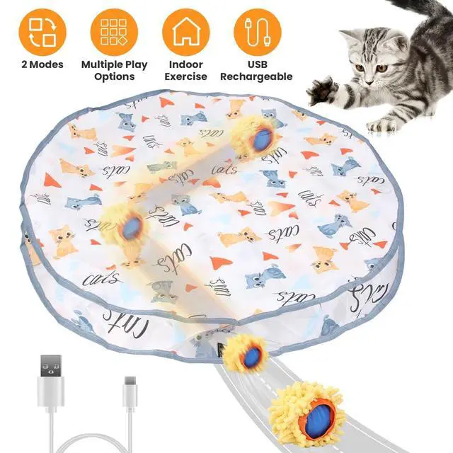 Alt view image 3 of 7 - Fast Rolling Ball in Play Mat, Auto Motion Activated Moving Ball Hide &Seek Game