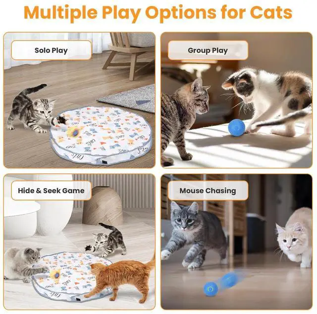 Alt view image 7 of 7 - Fast Rolling Ball in Play Mat, Auto Motion Activated Moving Ball Hide &Seek Game