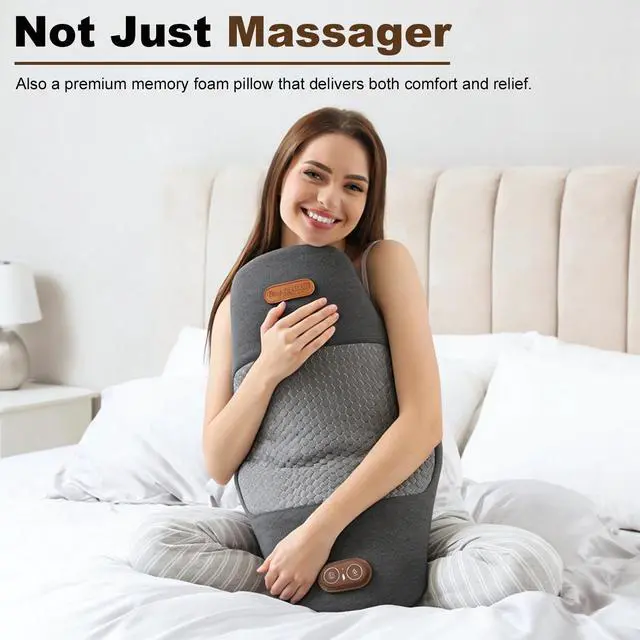 Alt view image 6 of 7 - 2 In 1 Electric Lumbar Massager Support Pillow Memory Foam Lower Back Massager