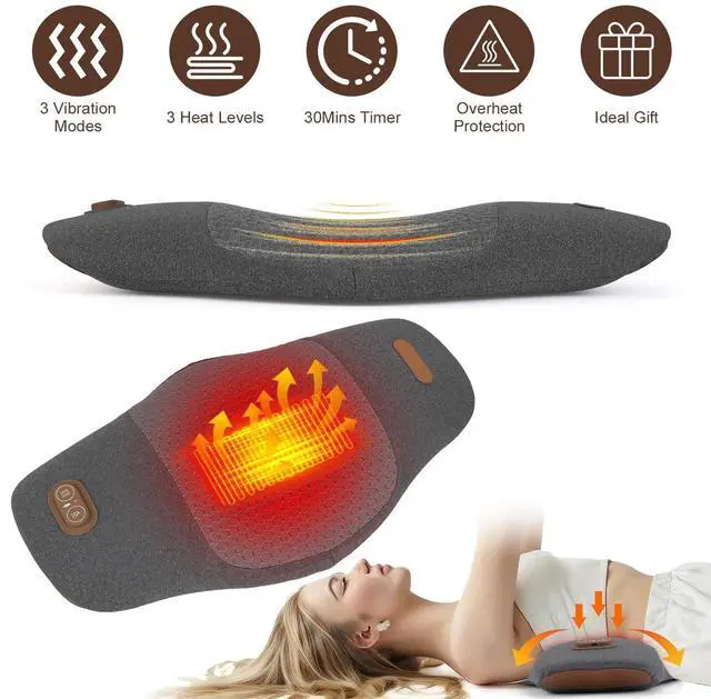 Main image of 2 In 1 Electric Lumbar Massager Support Pillow Memory Foam Lower Back Massager