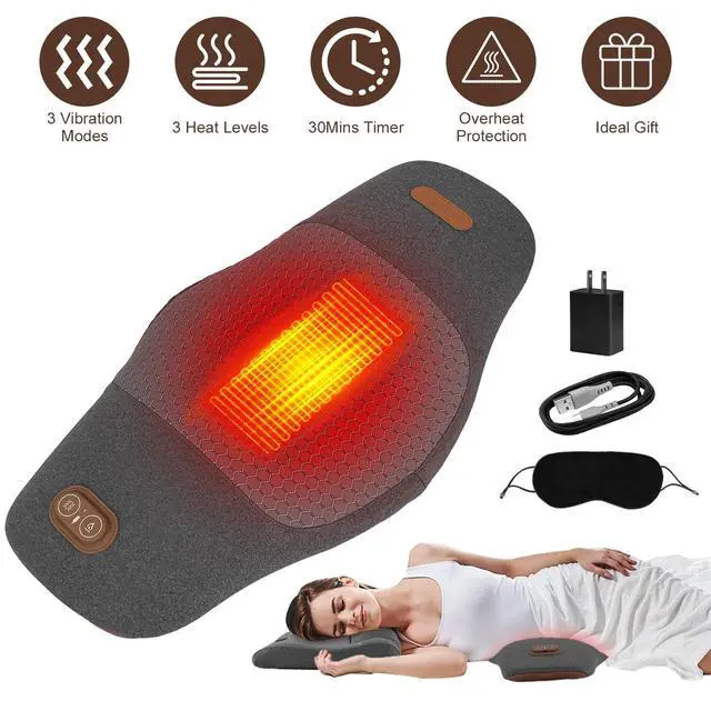 Alt view image 2 of 7 - 2 In 1 Electric Lumbar Massager Support Pillow Memory Foam Lower Back Massager