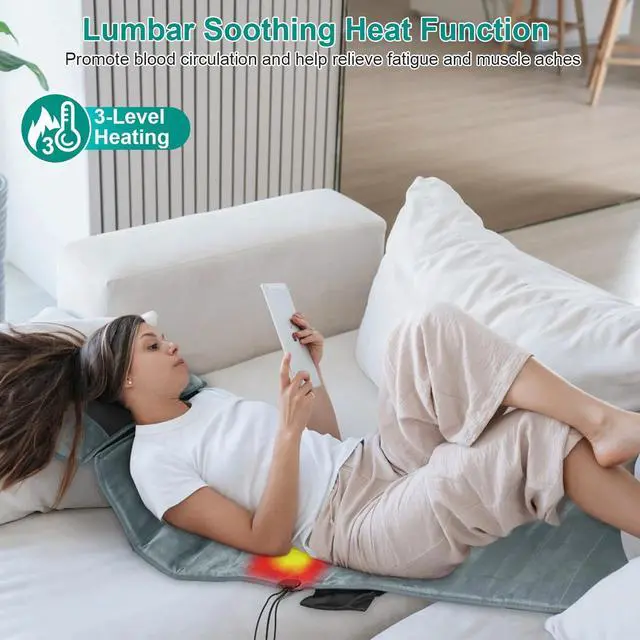 Alt view image 6 of 7 - Full Body Electric Massage Mat w/ Heat &10 Vibration Motors Bottom Neck Massage