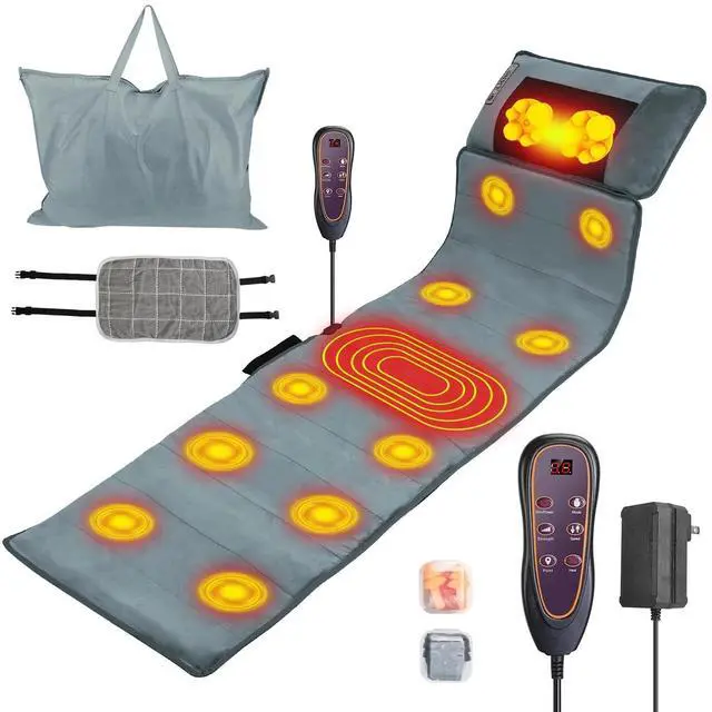 Main image of Full Body Electric Massage Mat w/ Heat &10 Vibration Motors Bottom Neck Massage