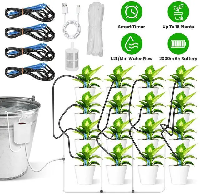 Alt view image 2 of 7 - Automatic Plant Watering Device Drip Irrigation System for Indoor Outdoor Garden
