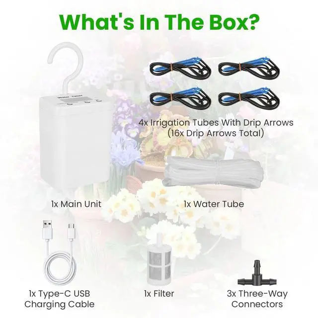 Alt view image 7 of 7 - Automatic Plant Watering Device Drip Irrigation System for Indoor Outdoor Garden