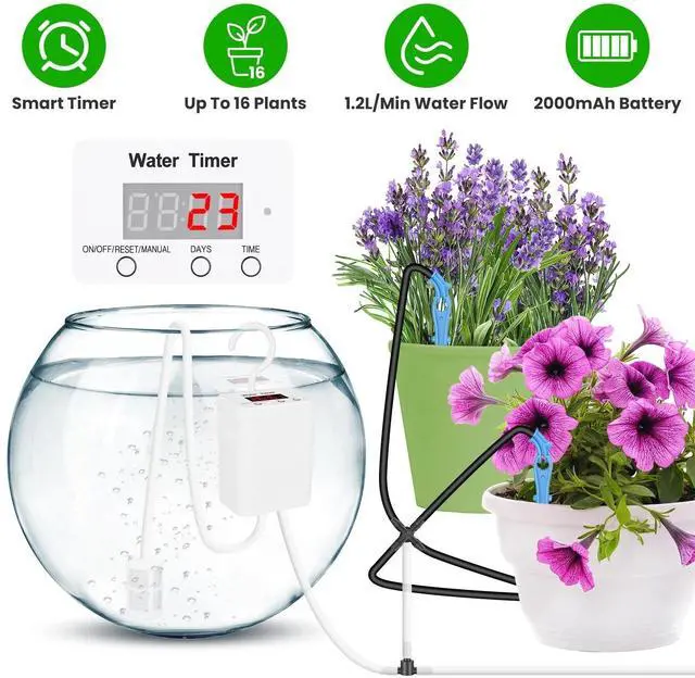 Alt view image 3 of 7 - Automatic Plant Watering Device Drip Irrigation System for Indoor Outdoor Garden