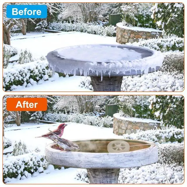 Alt view image 3 of 7 - Automatic Birdbath Water Heater Smart Thermostat Sensor Outdoor